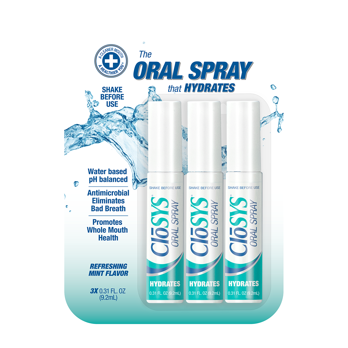 CloSYS 3-Pack Hydrating Oral Spray